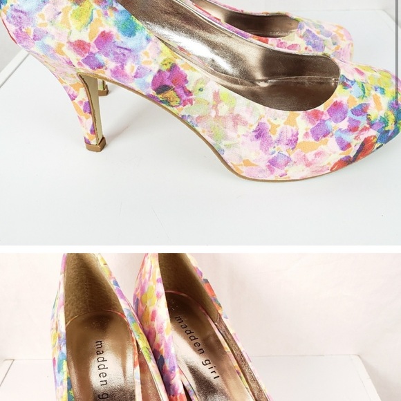 FINAL PRICE Madden Girl Floral Watercolor Heels - Picture 1 of 4